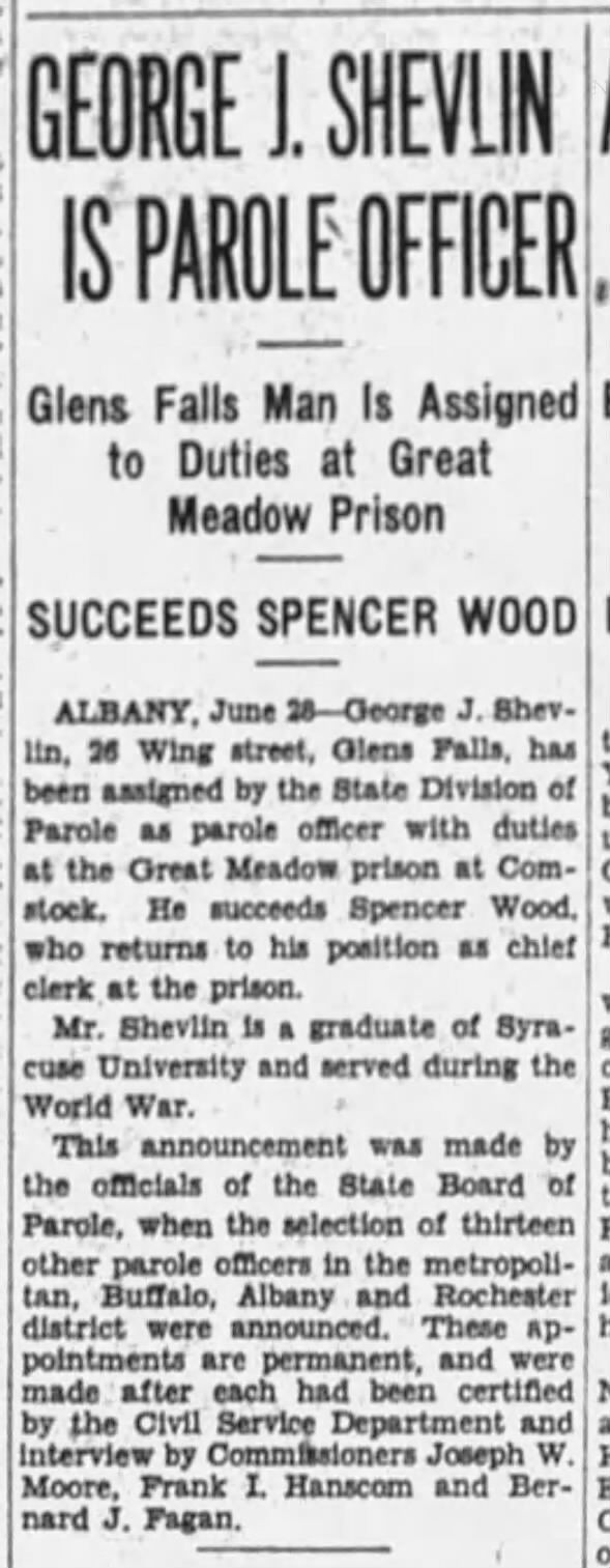George F Shevlin II Is Parole Officer